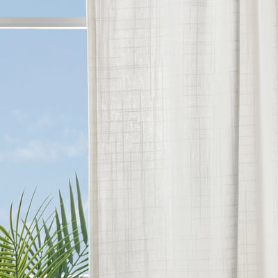 RITVA Zasłona z wiązaniem, 2 szt., biały/z oczkami, 145x300 cm