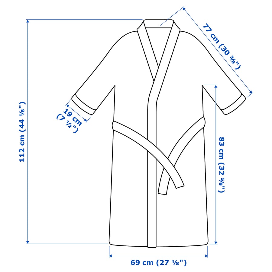 ROCKÅN hommikumantel, hall, L/XL