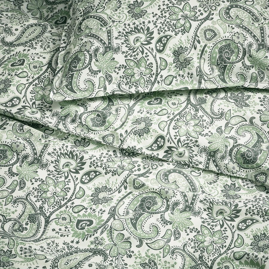 RODGERSIA tekikott ja padjapüür, roheline/valge, 150x200/50x60 cm RODGERSIA tekikott ja padjapüür, roheline/valge, 150x200/50x60 cm