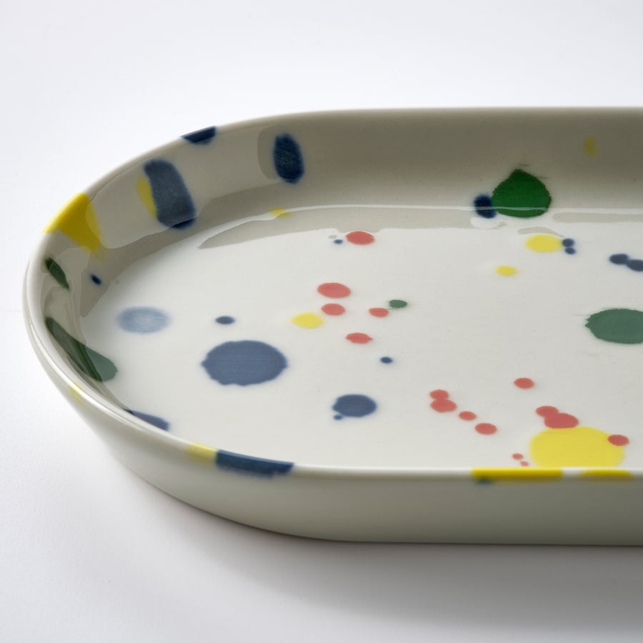 RÖDSNULTRA servēšanas šķīvis, dažādi raksti, 20x11 cm RÖDSNULTRA servēšanas šķīvis, dažādi raksti, 20x11 cm