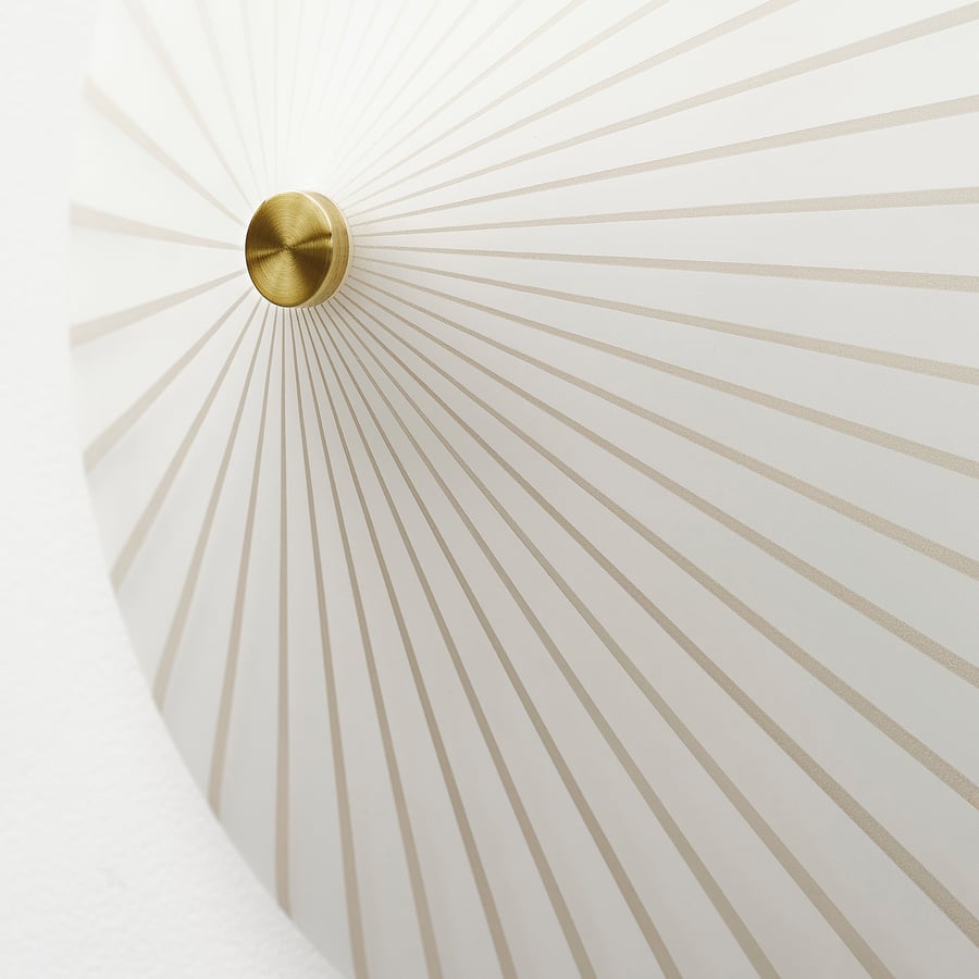RORKULT sienas lampa, svītras/baltā krāsā stikls, 35 cm