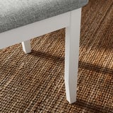 ROSENTORP / NÄSINGE Stół i 4 krzesła, biały/Tibbleby beżowoszary biały, 110/155 cm