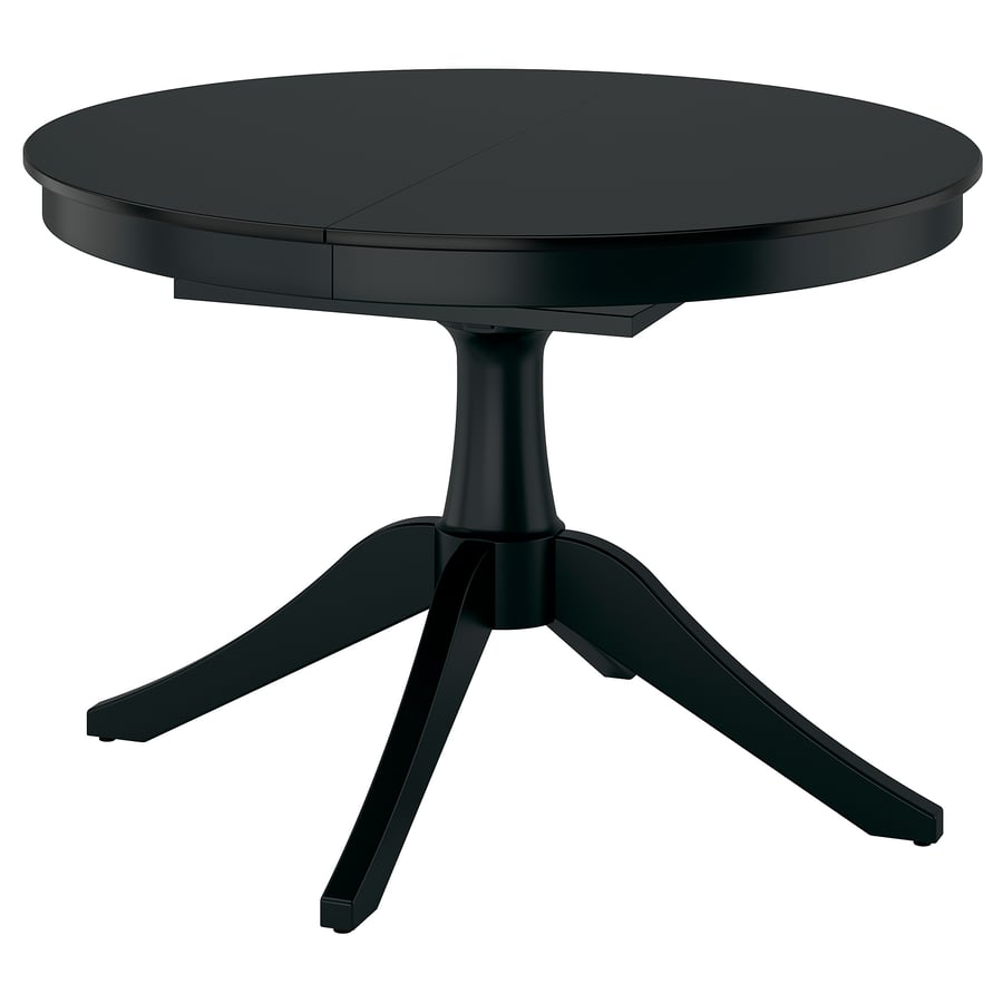 ROSENTORP izvelkamais galds, melnā krāsā, 110/155 cm