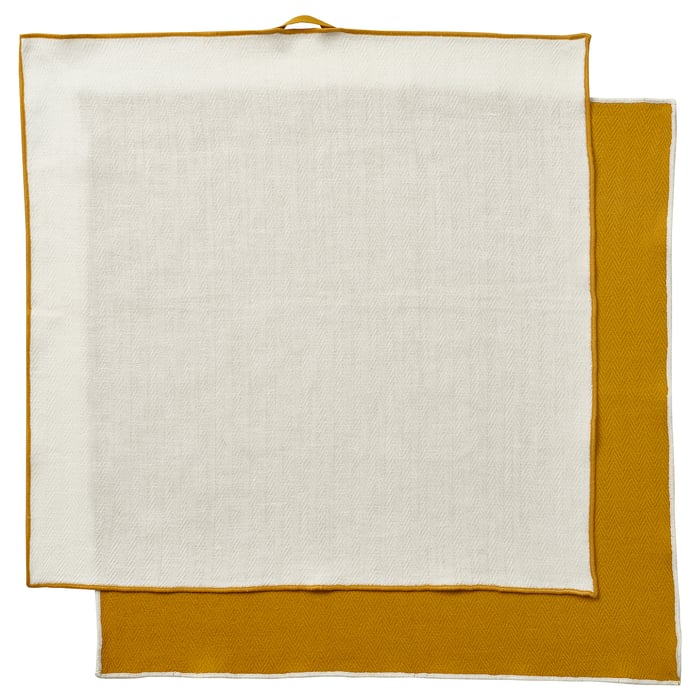 SANDABBORRE Кухонний рушник, білий/темно-жовтий, 50x50 см, фото 2