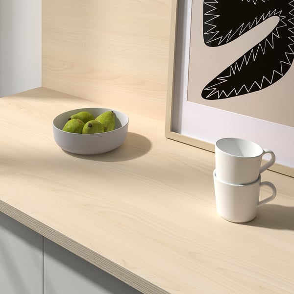 SIBBARP Panel ścienny na wymiar, imitacja jasnego jesionu/laminat, 1 m²x1.3 cm