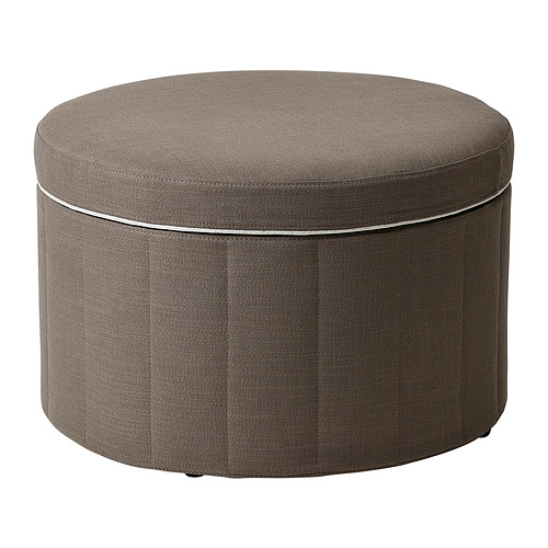 SIDSJÖ - puf, z pojemnikiem/Gransel szarobrązowy