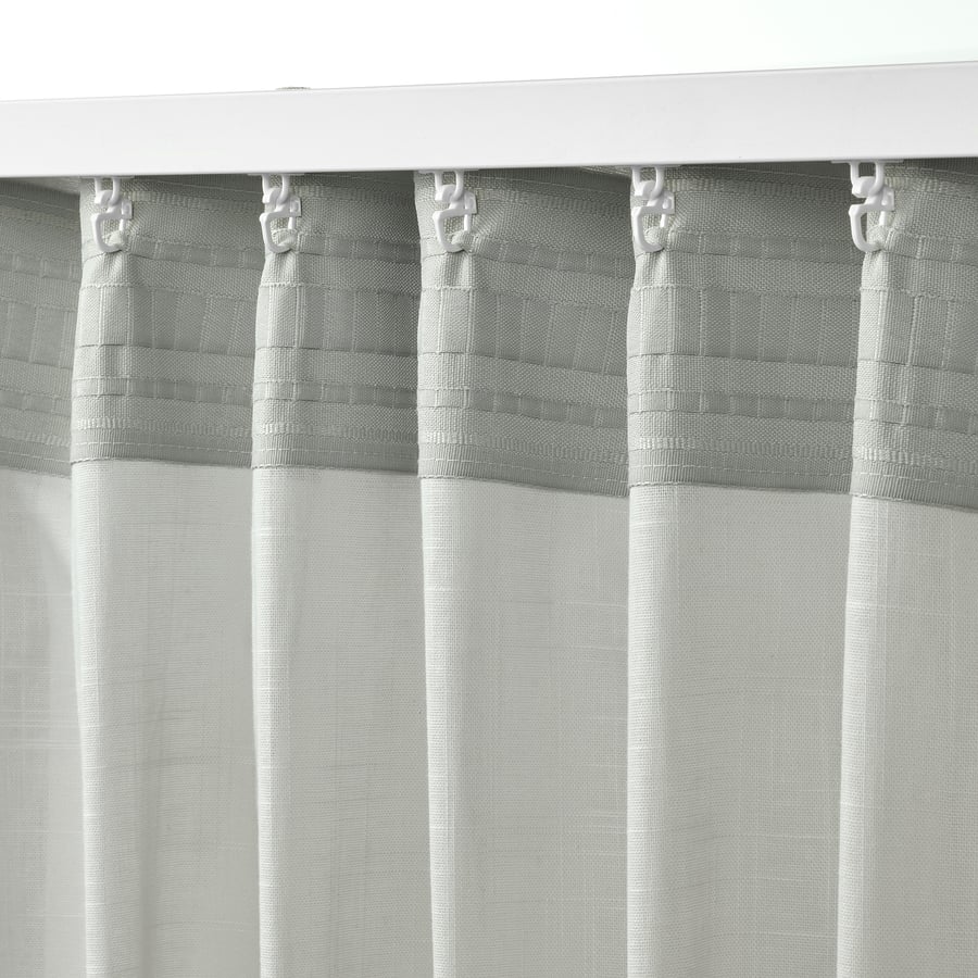 SILVERLÖNN õhuke kardin, 1 paar, helehall/kardinapaelaga, 145x300 cm SILVERLÖNN õhuke kardin, 1 paar, helehall/kardinapaelaga, 145x300 cm