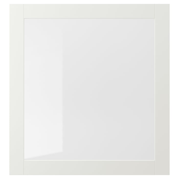 SINDVIK Скляні дверцята, білий/безбарвне скло, 60x64 см