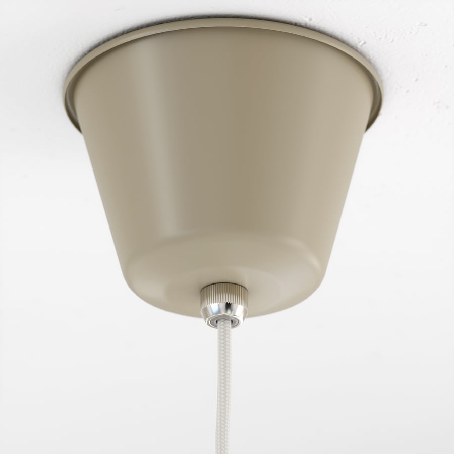 SJÖMAKT iekaramā griestu lampa, smilškrāsā/oškoks, 38 cm