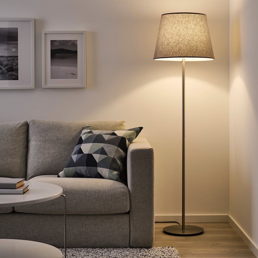 SKAFTET stāvlampas pamatne, niķelēts