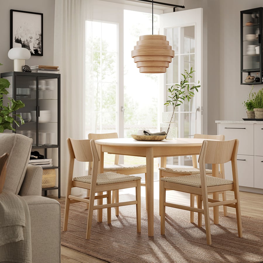 SKANSNÄS izvelkamais galds, gaišs dižskābardis/finieris, 115/170 cm