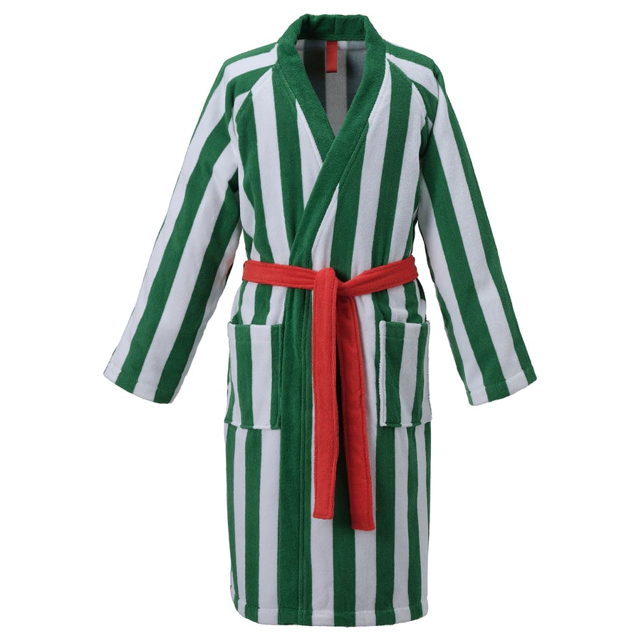 SKOGSSALLAT halāts, zaļa/balta/svītrains, L/XL