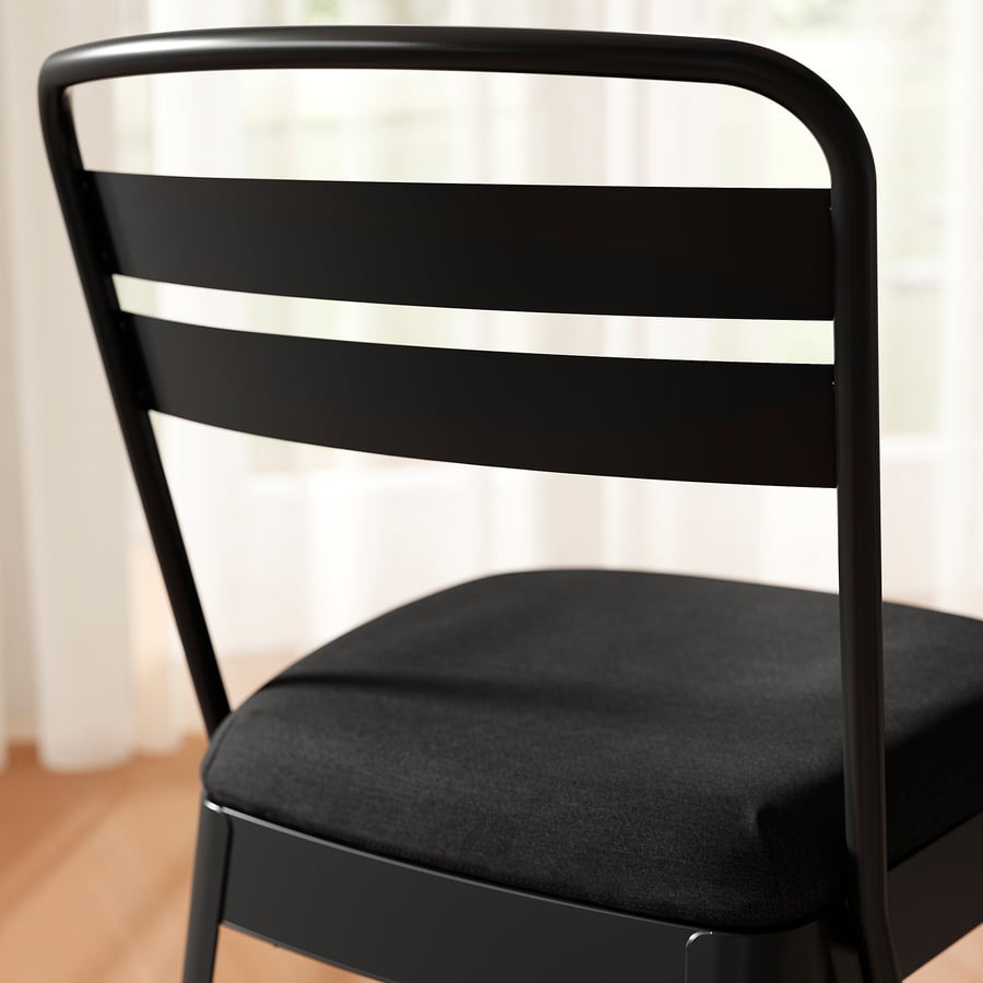 SKOGSTA / RAMSNÄS galds un 4 krēsli, akācija/antracīts Vissle tumši pelēks, 120 cm