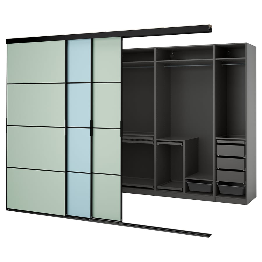 SKYTTA / PAX garderobe ar bīdāmām durvīm