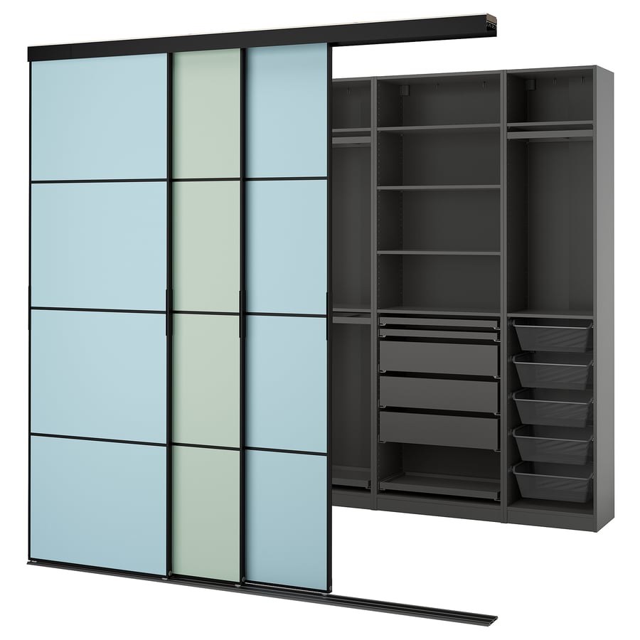 SKYTTA / PAX garderobe ar bīdāmām durvīm