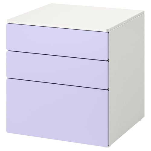 SMÅSTAD / PLATSA Комод, 3 шухляди - білий/ліловий 60x57x63 см