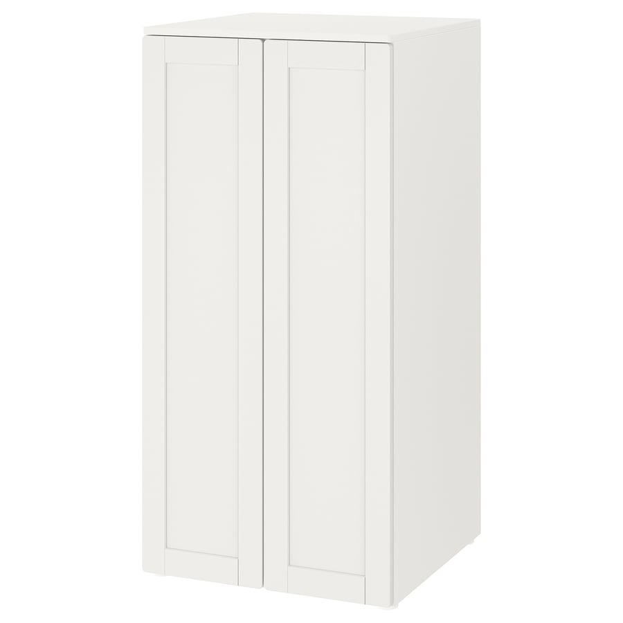 PLATSA/SMÅSTAD  skapis, 60x57x123 cm, baltā krāsā rāmī/ar 3 plauktiem  