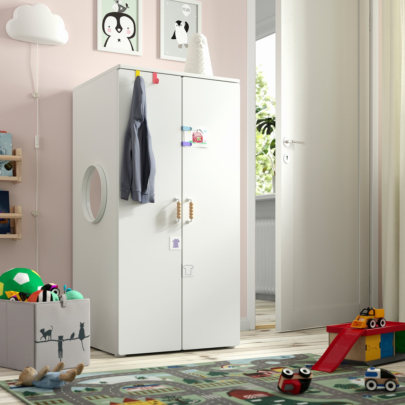 Шафа IKEA SMÅSTAD / PLATSA, білий / білий, 60 × 57 × 123 см — фото 2