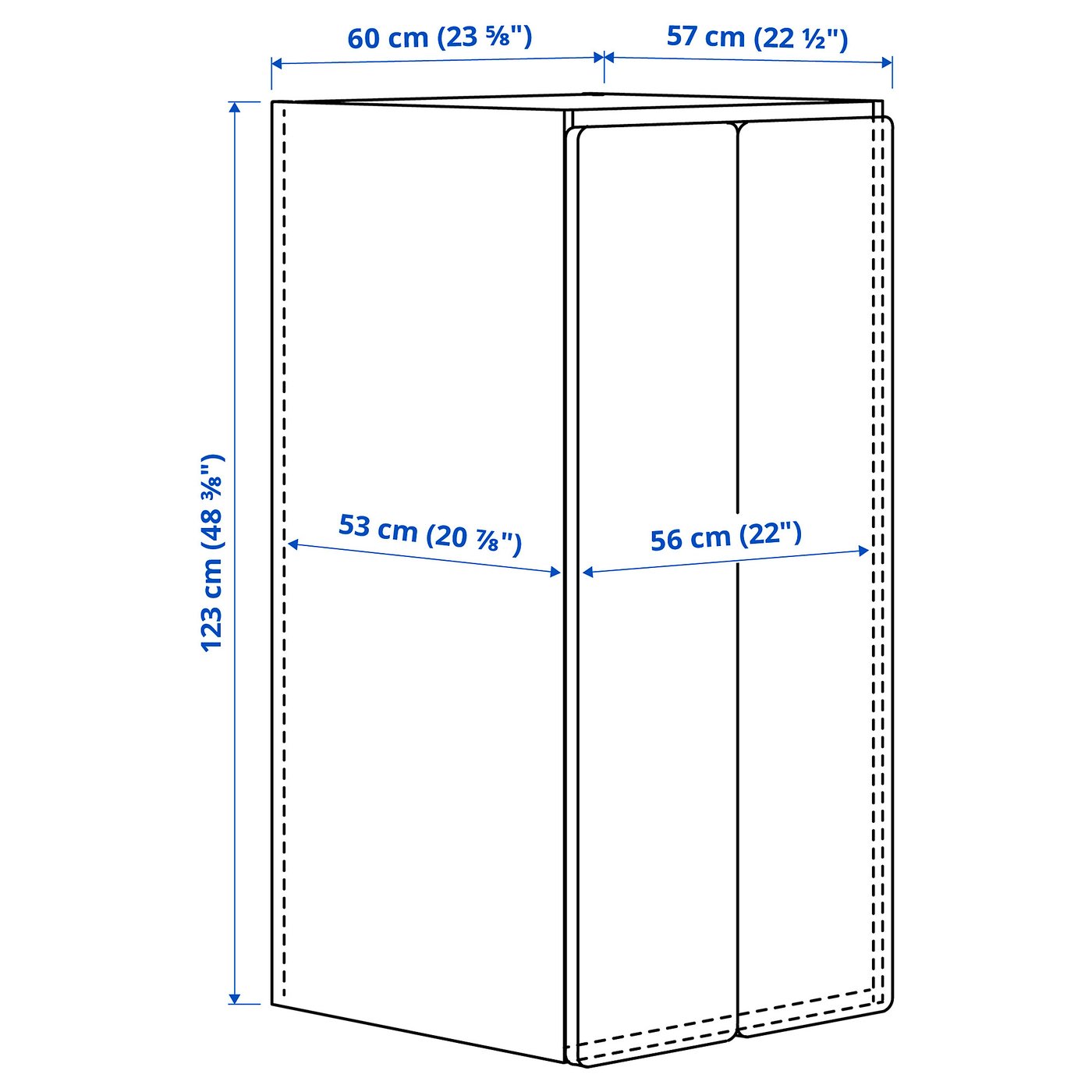 Шафа IKEA SMÅSTAD / PLATSA, білий / береза, 60 × 57 × 123 см — фото 5