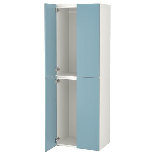 SMÅSTAD / PLATSA Шафа - білий синій/з 2 штангами для одягу 60x42x181 см