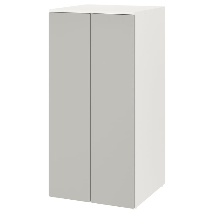 SMÅSTAD / PLATSA Шафа, білий сірий/з 3 полицями, 60x57x123 см