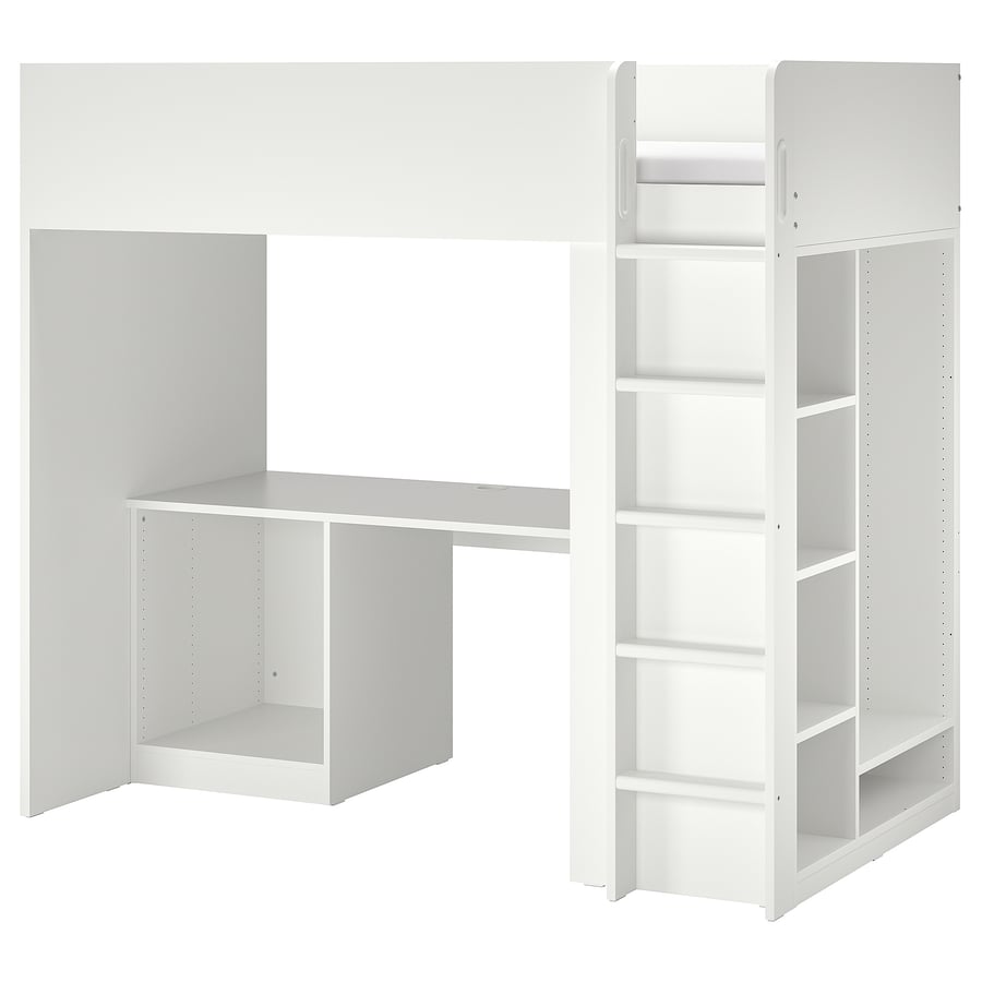 SMÅSTAD  augstās gult rām ar rkstmgldu, plkt, 90x200 cm, baltā krāsā
