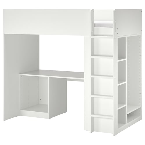SMÅSTAD Каркас ліжка на антресолі/письм. стіл/шафа - білий 90x200 см