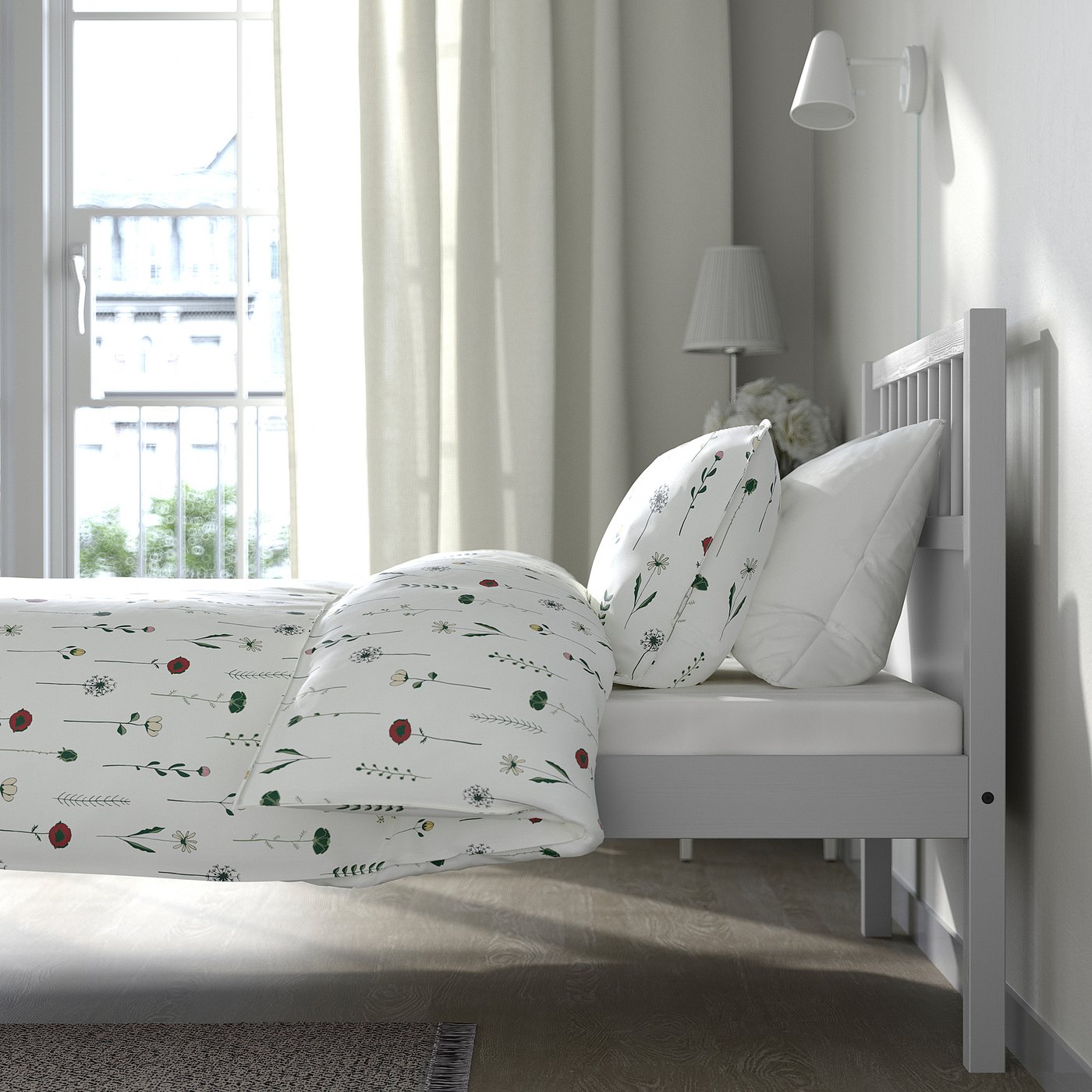 Каркас ліжка IKEA SMYGA, світло-сірий, 90 × 200 см — фото 4