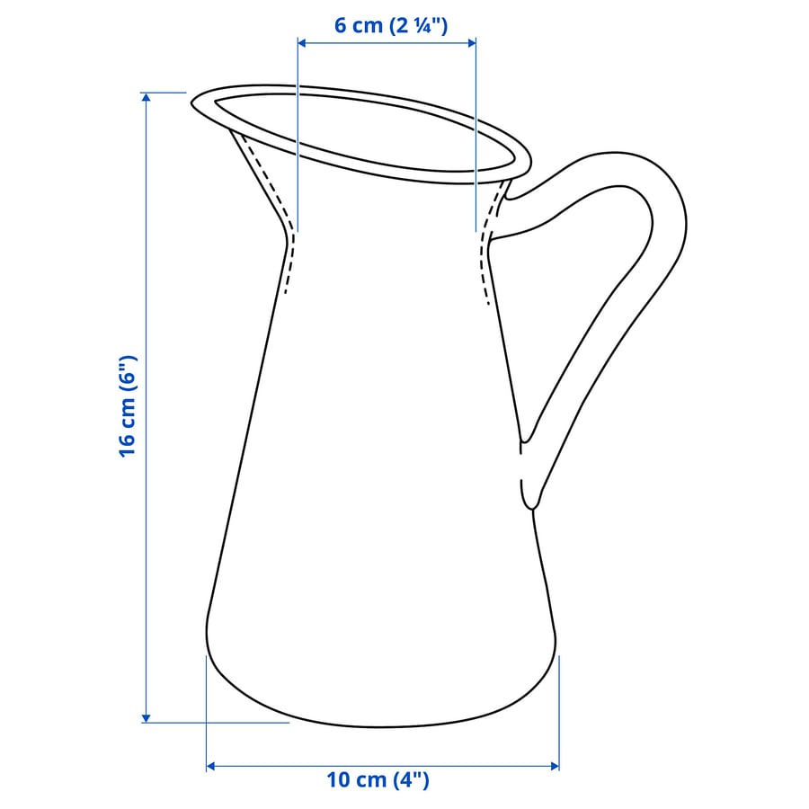 SOCKERÄRT vaas, valge, 16 cm