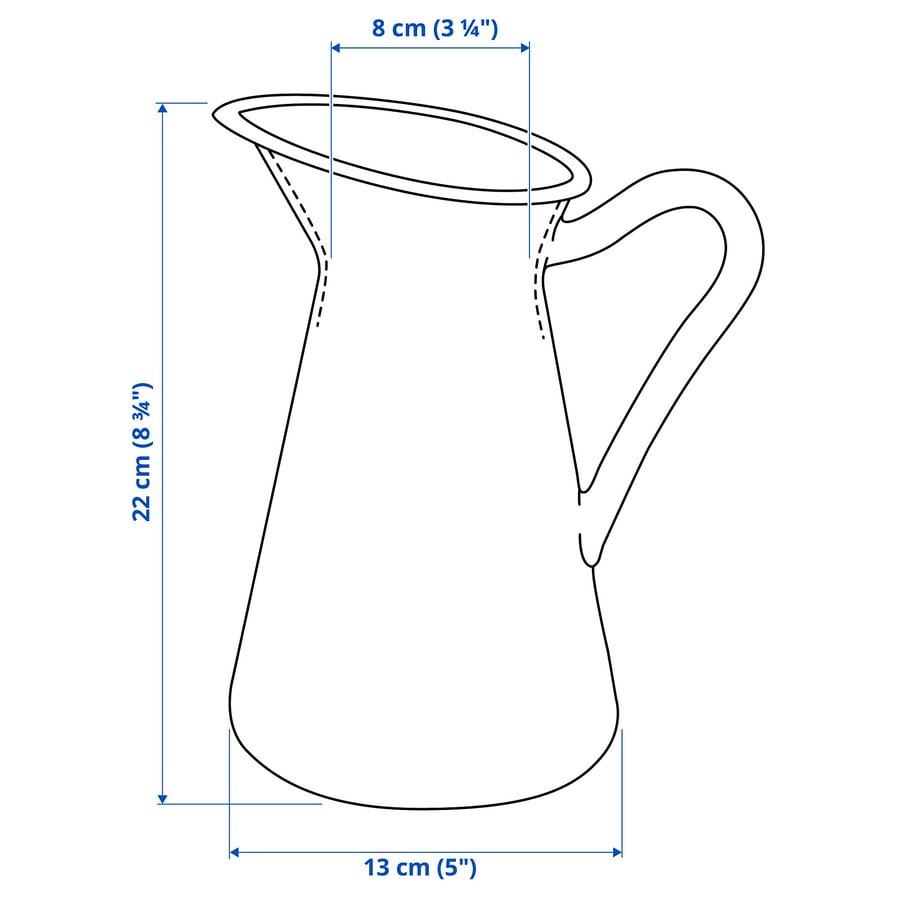 SOCKERÄRT vaas, valge, 22 cm