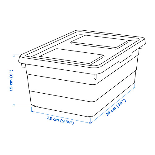 SOCKERBIT kaanega kast, 38x25x15 cm