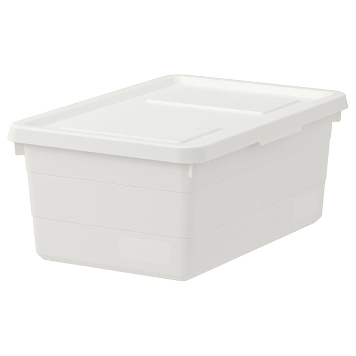SOCKERBIT Контейнер з кришкою, білий, 38x25x15 см