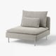 SÖDERHAMN, nowoczesny szary fotel sofa z gładkimi nogami, stylowy i przestronny design, miękkie poduszki.
