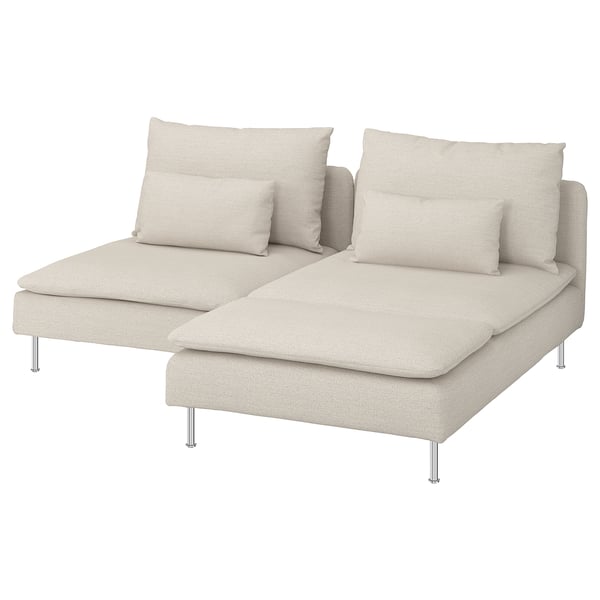Beżowa sofa SÖDERHAMN, nowoczesny design, wpuszczane nogi, wyjmowane poduszki.