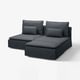 SÖDERHAMN Sofa 2-osobowa z szezlongiem, Knäbäck antracyt