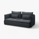 sofa SÖDERHAMN, nowoczesny design, trzyosobowa, ciemna tkanina, z poduszkami.