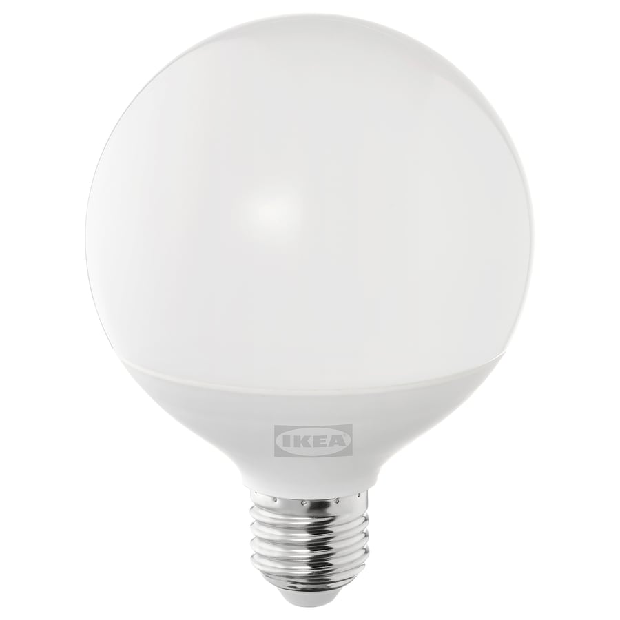 SOLHETTA LED spuldze E27, 1055 lūmeni, regulējama gaismas intensitāte/apaļas formas pienbaltā krāsā, 95 mm