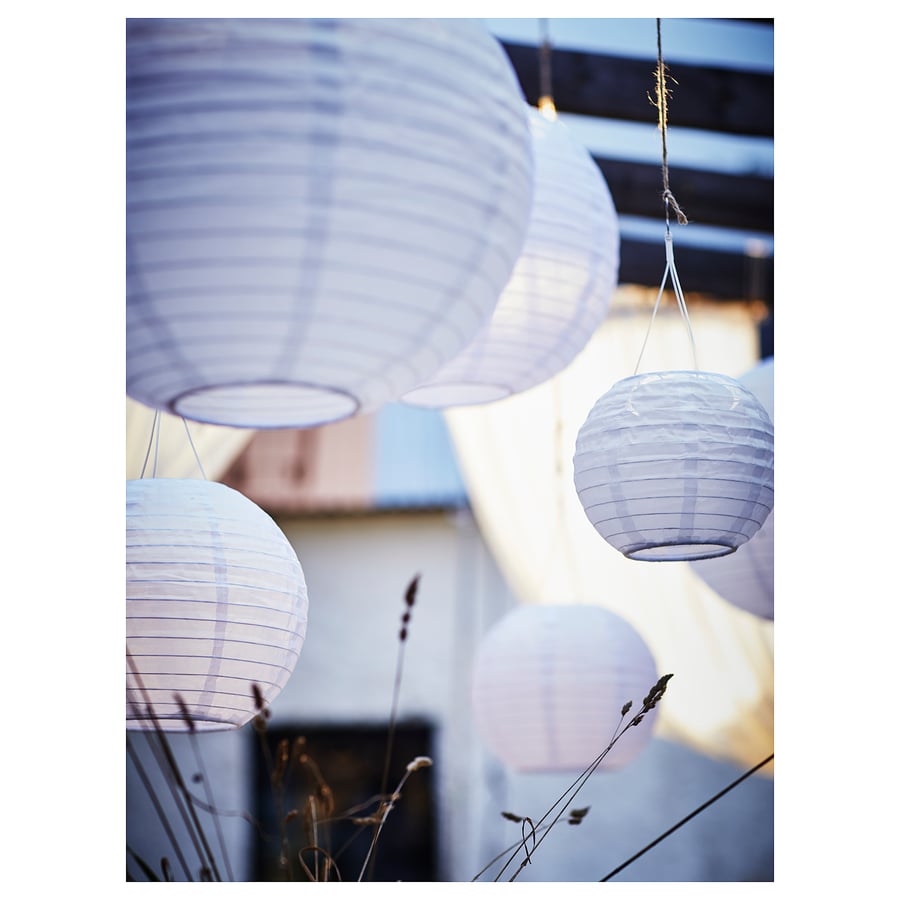 SOLVINDEN iekaramā griestu lampa, ar saules baterijām baltā krāsā, 22 cm