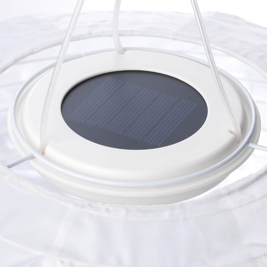 SOLVINDEN LED iekaramā lampa ar saules bater., lietošanai ārā/apaļa baltā krāsā, 45 cm