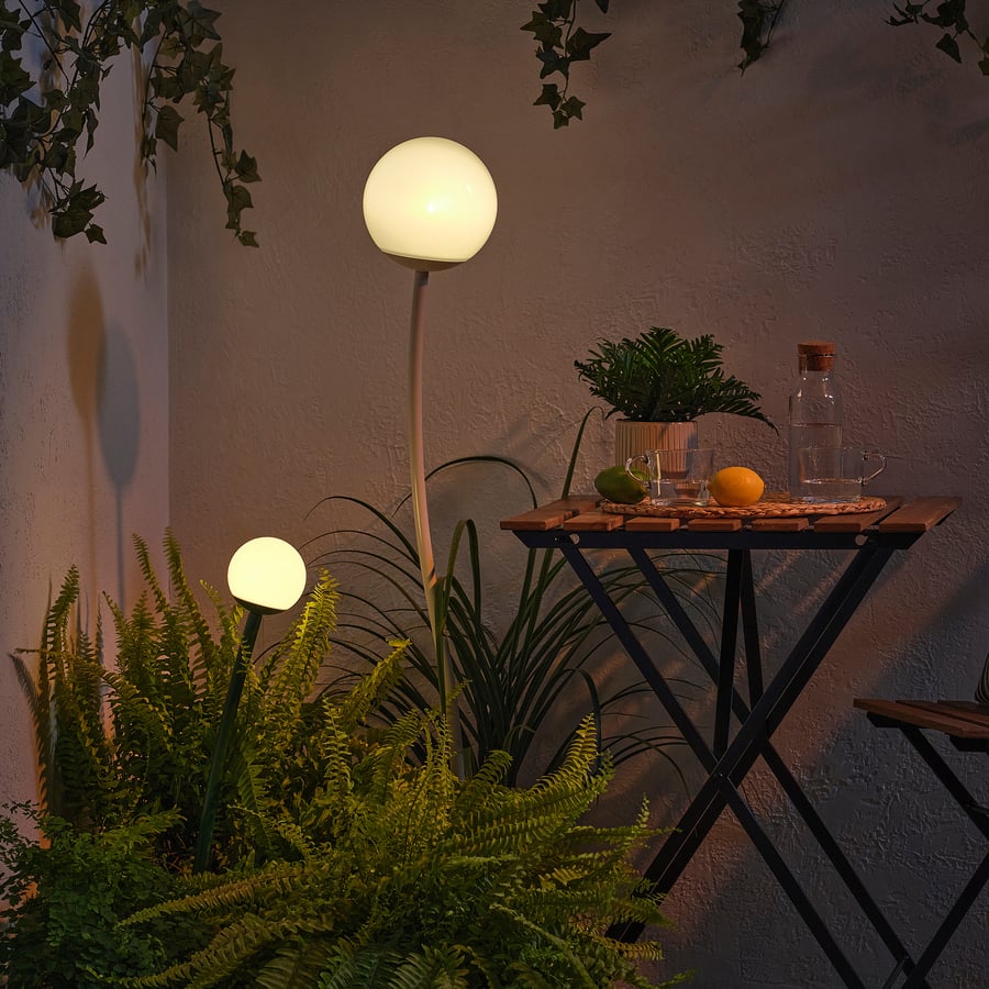 SOLVINDEN LED dārza lampa ar saules baterijām, lietošanai ārā tumši zaļā krāsā