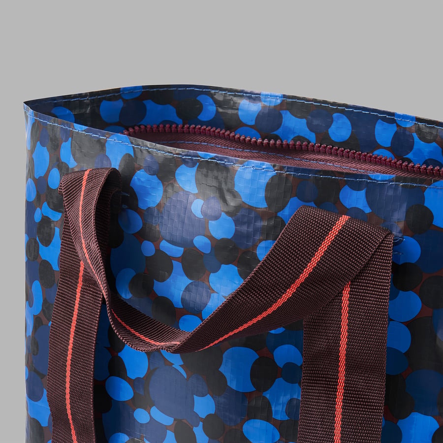 SPJUTSÖ kott, sinine muster, 18x45x28 cm/22 l