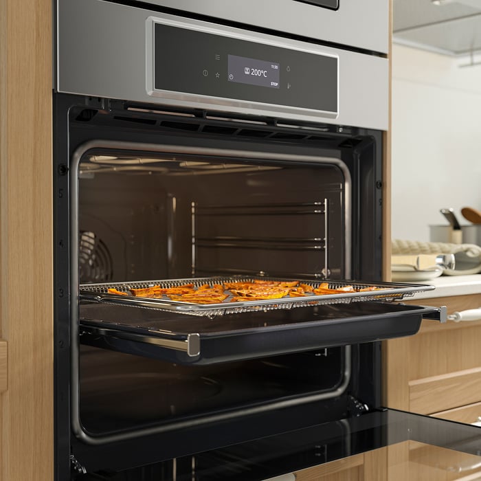 STENABY Духова шафа з конвекцією, функція airfryer з піролізом/сталевий IKEA 700, фото 3
