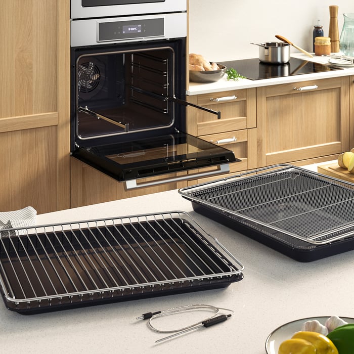 STENABY Духова шафа з конвекцією, функція airfryer з піролізом/сталевий IKEA 700, фото 5