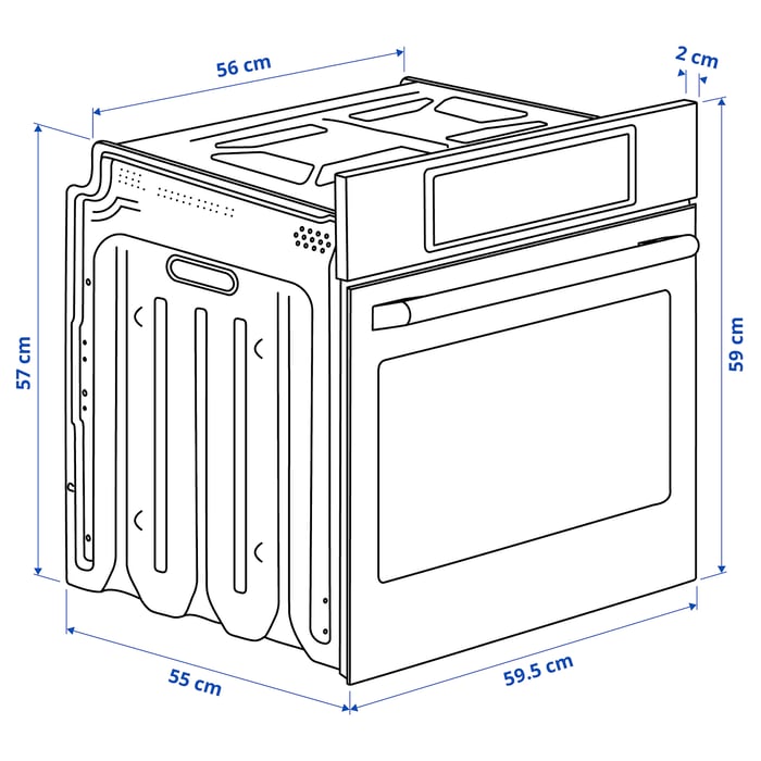 STENABY Духова шафа з конвекцією, функція airfryer з піролізом/сталевий IKEA 700, фото 6