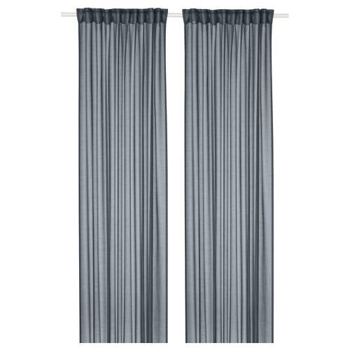 STENFRÖ Тюль, 2 шт. - темно-синій/на тасьмі 145x300 см