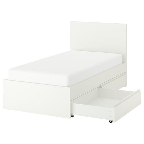 STORKLINTA Каркас ліжка з 2 шухлядами - білий 90x200 см