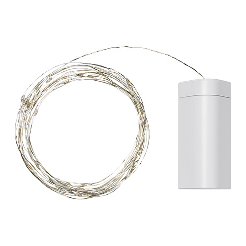 STRÅLA - girlanda LED, 40 lampek, na baterie