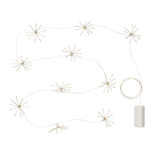STRÅLA - łańcuch świetlny LED 10 diod, zimne ognie/na baterie