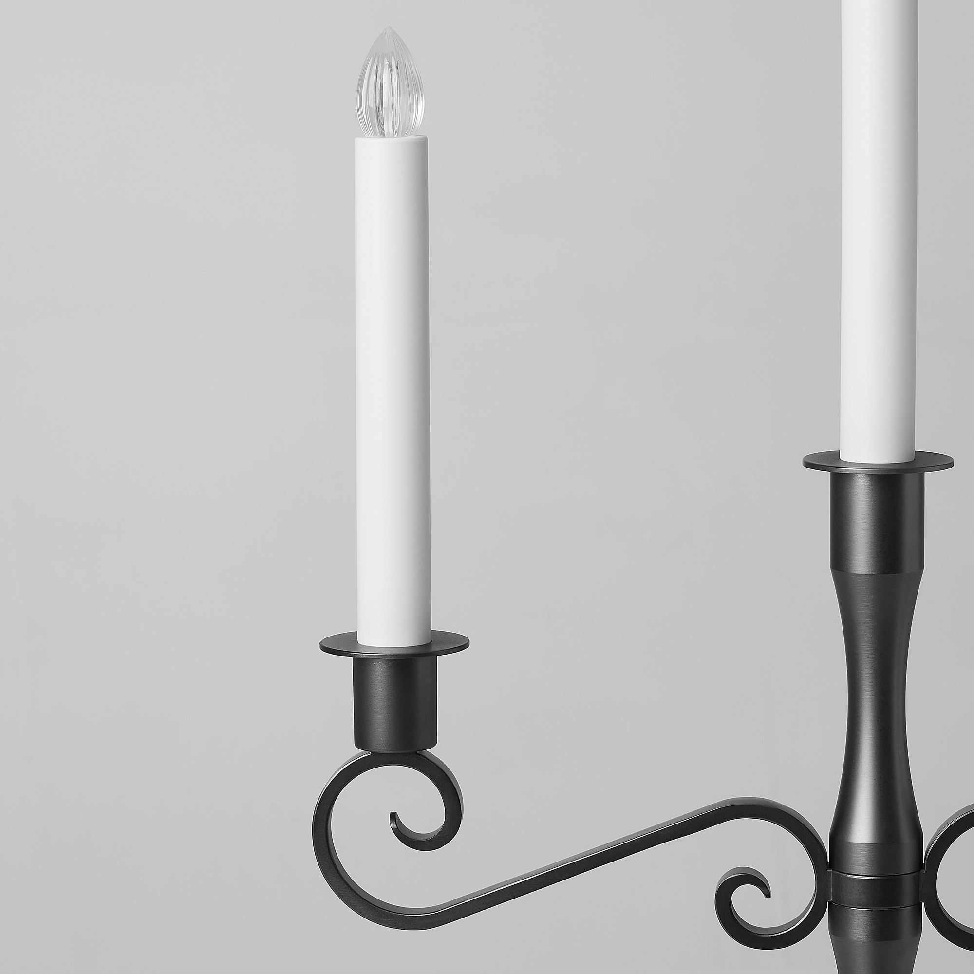 ikea strala svetodiodnyj podsvechnik 3 svechi akkumulyatornaya chernaya 604 740 34