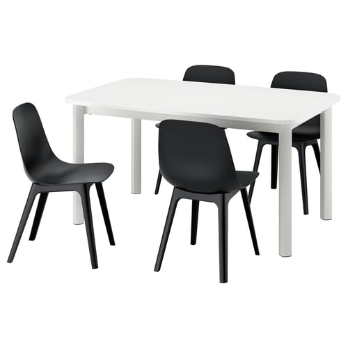 STRANDTORP / ODGER Стіл і 4 стільці - білий/антрацит 150/205/260 см